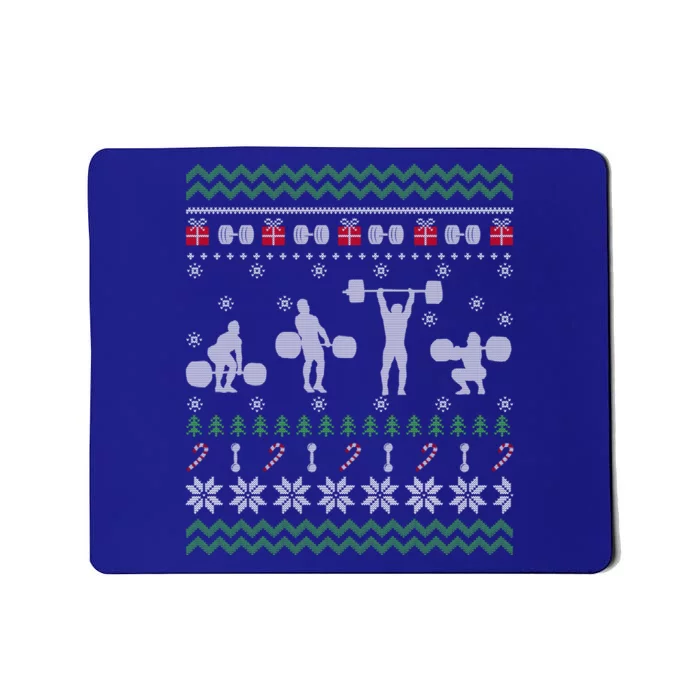 Funny Weightlifting Ugly Christmas Sweater Gift Gift Mousepad