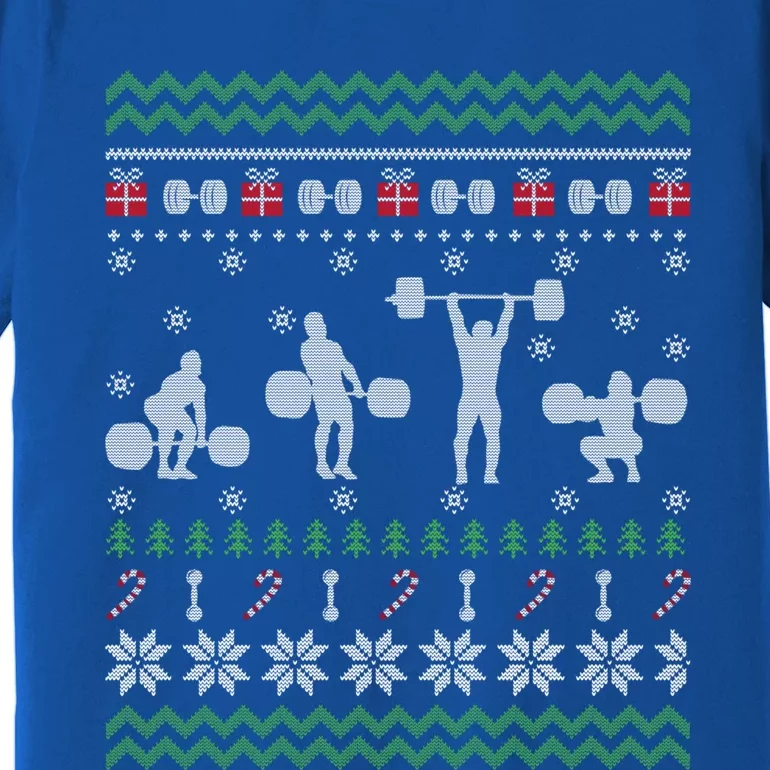 Funny Weightlifting Ugly Christmas Sweater Gift Gift Premium T-Shirt