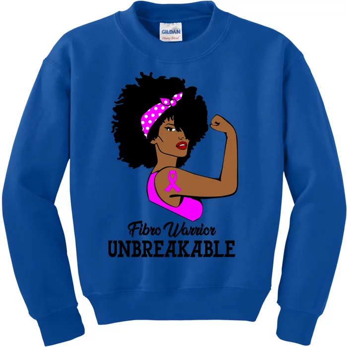 Fibro Warrior Unbreakable Strong Fibromyalgia Gift Kids Sweatshirt