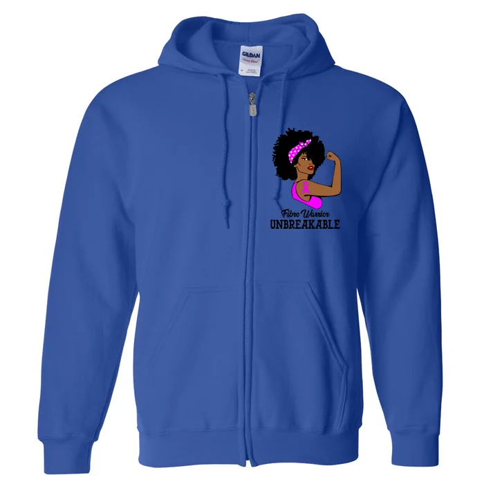 Fibro Warrior Unbreakable Strong Fibromyalgia Gift Full Zip Hoodie