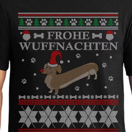 Frohe WuffnäChs Ugly Christmas Sweater Dachshund Woofmas Meaningful Gift Pajama Set