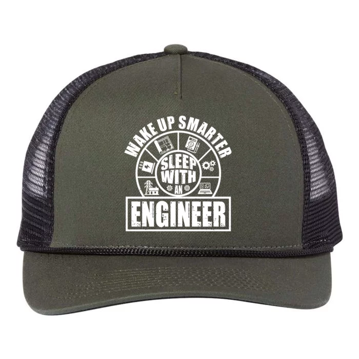 Funny Wake Up Smarter Sleep With A Engineer Retro Rope Trucker Hat Cap