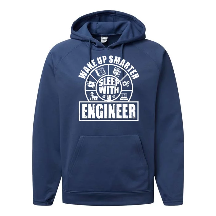 Funny Wake Up Smarter Sleep With A Engineer Performance Fleece Hoodie