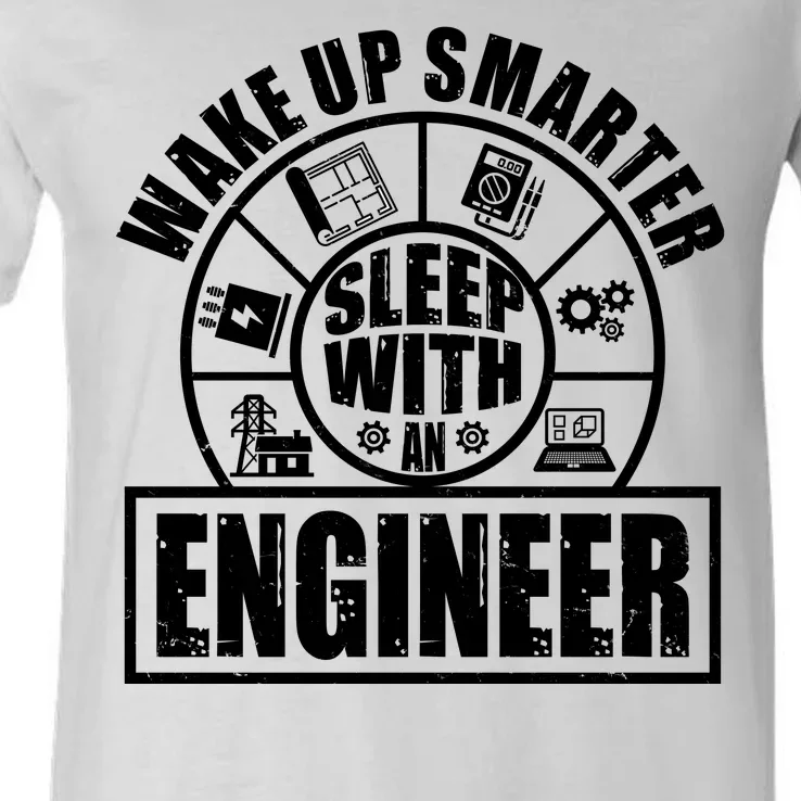 Funny Wake Up Smarter Sleep With A Engineer V-Neck T-Shirt