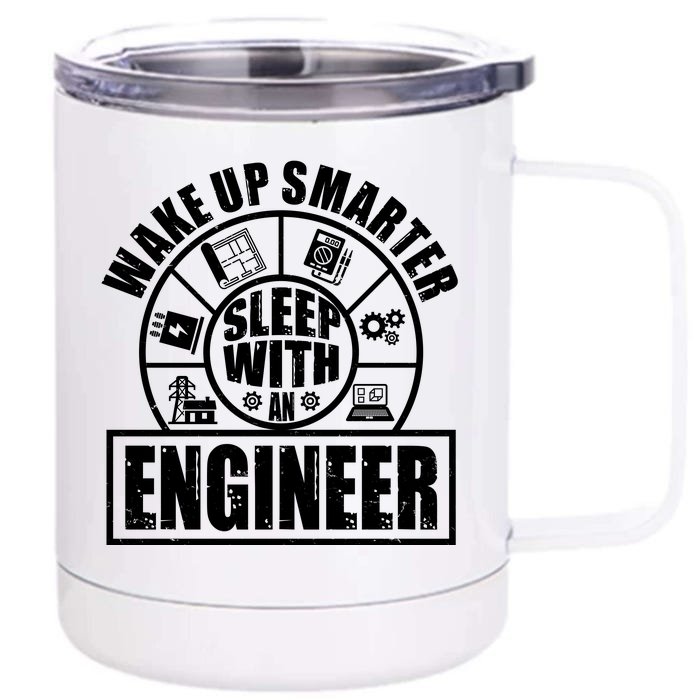 Funny Wake Up Smarter Sleep With A Engineer Front & Back 12oz Stainless Steel Tumbler Cup