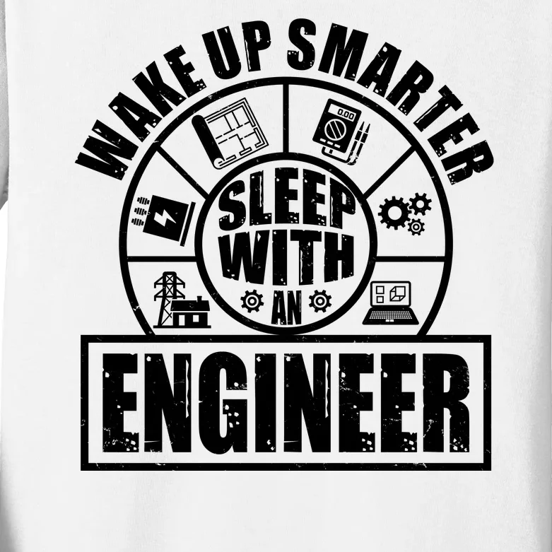 Funny Wake Up Smarter Sleep With A Engineer Kids Long Sleeve Shirt