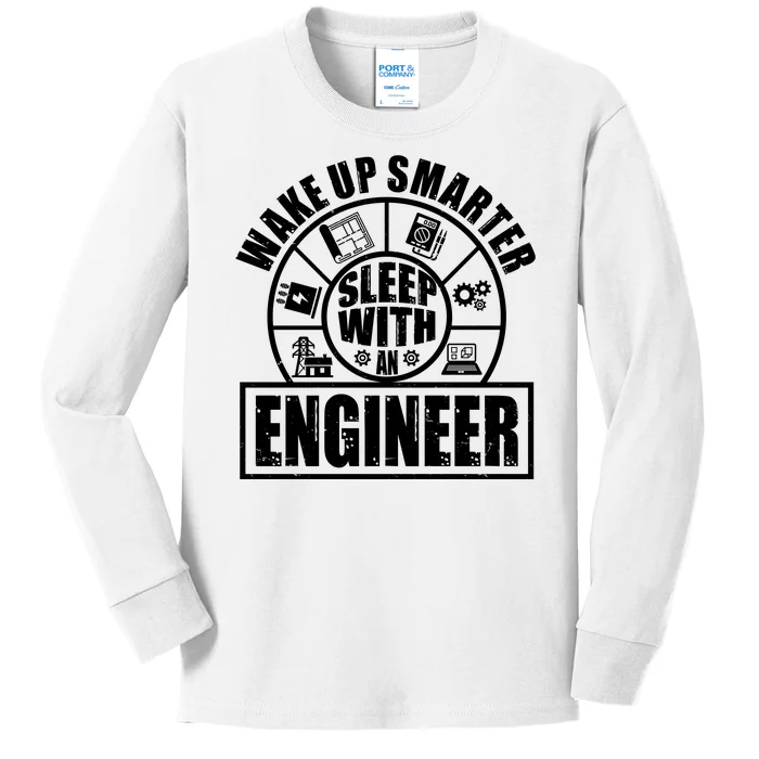 Funny Wake Up Smarter Sleep With A Engineer Kids Long Sleeve Shirt