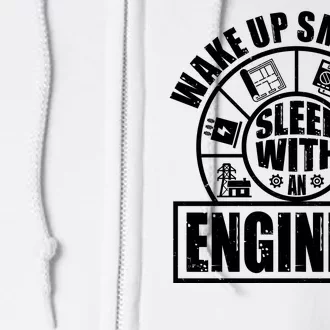 Funny Wake Up Smarter Sleep With A Engineer Full Zip Hoodie