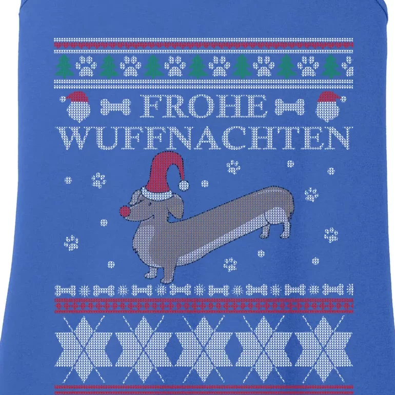 Frohe WuffnäChs Ugly Christmas Sweater Dachshund Woofmas Gift Ladies Essential Tank