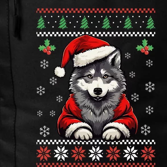 funny Wolf Ugly Christmas Sweater Wolves Xmas Daily Commute Backpack