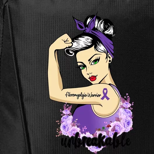 Fibromyalgia Warrior Unbreakable Lady Fibro Awareness Meaningful Gift City Backpack