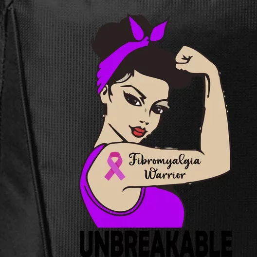 Fibromyalgia Warrior Unbreakable Gift Perfect Strong Gift City Backpack