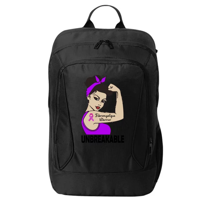 Fibromyalgia Warrior Unbreakable Gift Perfect Strong Gift City Backpack