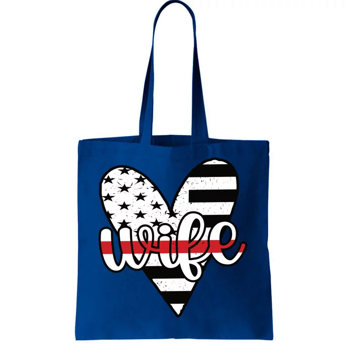 Fire Wife Us Flag Proud Firefighter Wife Funny Gift Tote Bag