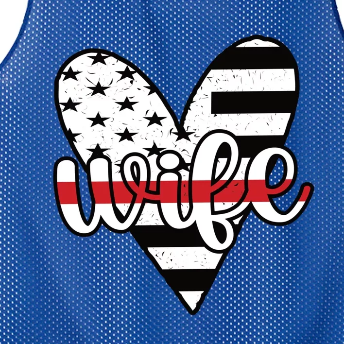 Fire Wife Us Flag Proud Firefighter Wife Funny Gift Mesh Reversible Basketball Jersey Tank