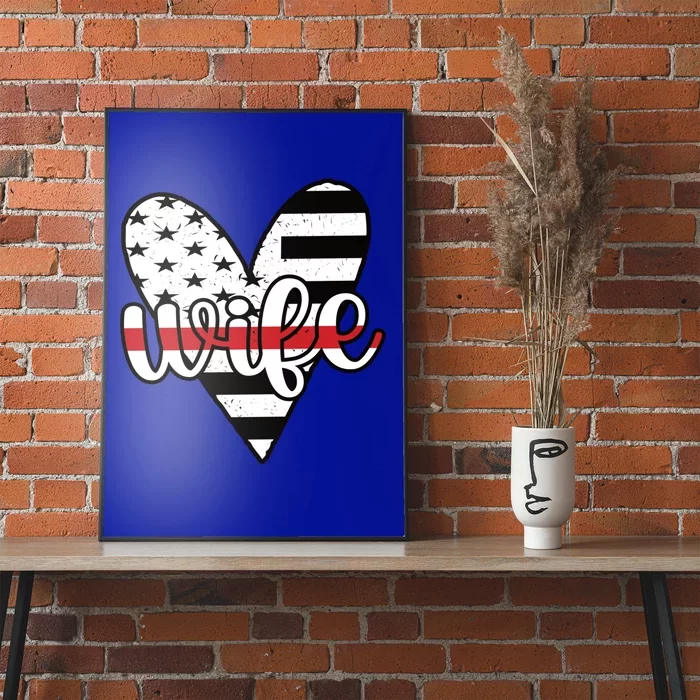 Fire Wife Us Flag Proud Firefighter Wife Funny Gift Poster