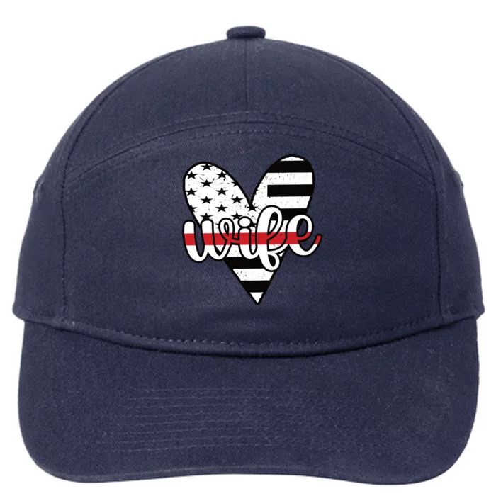 Fire Wife Us Flag Proud Firefighter Wife Funny Gift 7-Panel Snapback Hat