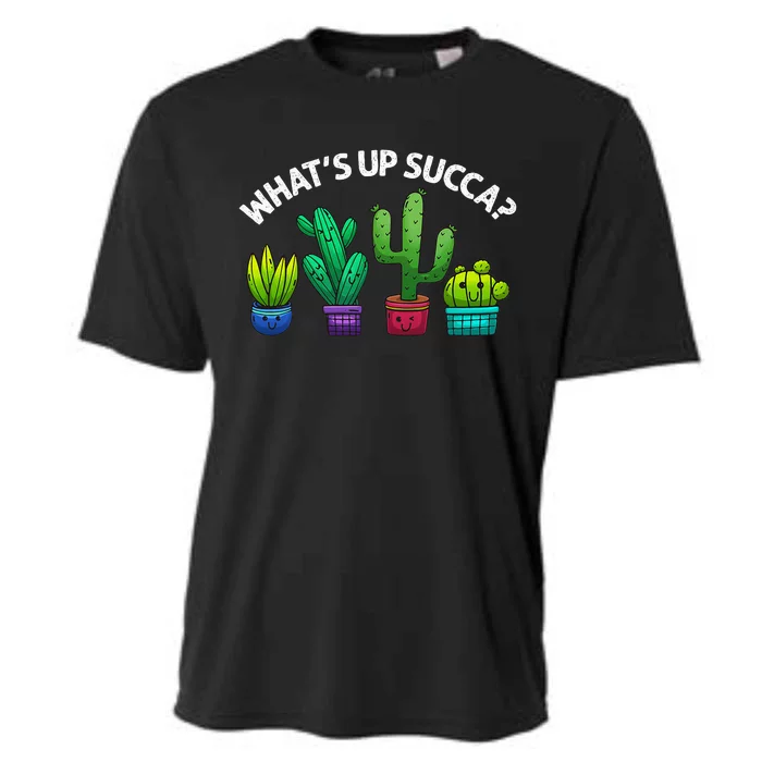 Funny WhatS Up Succa Succulent Cactus Plant Lover Cooling Performance Crew T-Shirt