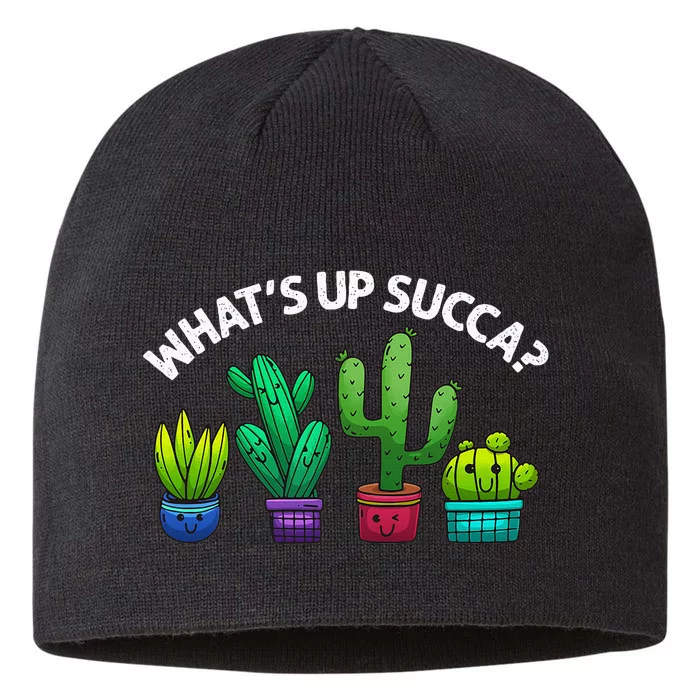 Funny WhatS Up Succa Succulent Cactus Plant Lover 8 1/2in Sustainable Knit Beanie