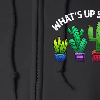 Funny WhatS Up Succa Succulent Cactus Plant Lover Full Zip Hoodie