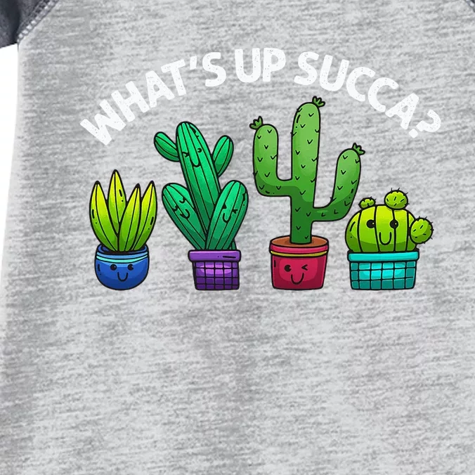 Funny WhatS Up Succa Succulent Cactus Plant Lover Infant Baby Jersey Bodysuit