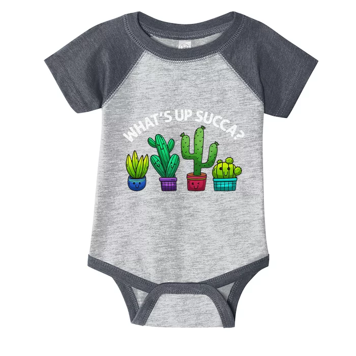 Funny WhatS Up Succa Succulent Cactus Plant Lover Infant Baby Jersey Bodysuit