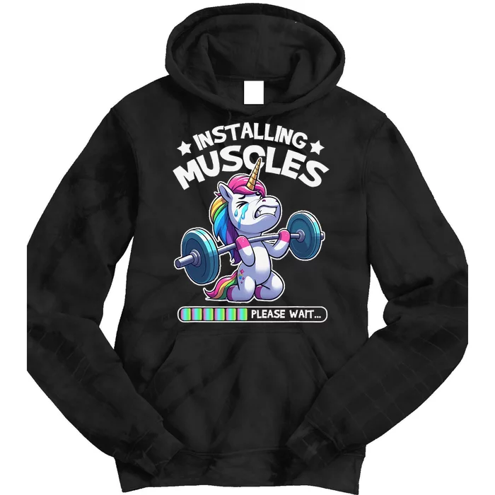 Fitness Weightlifting Unicorn Gym Workout Weight Training Tie Dye Hoodie