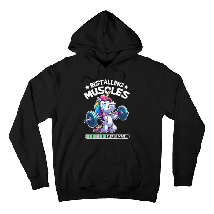 Fitness Weightlifting Unicorn Gym Workout Weight Training Tall Hoodie