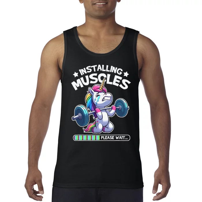 Fitness Weightlifting Unicorn Gym Workout Weight Training Tank Top