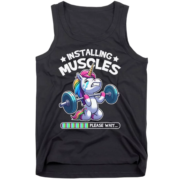 Fitness Weightlifting Unicorn Gym Workout Weight Training Tank Top