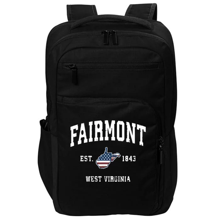 Fairmont West Virginia Wv Vintage American Flag Design Impact Tech Backpack