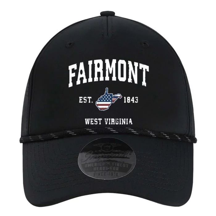 Fairmont West Virginia Wv Vintage American Flag Design Performance The Dyno Cap