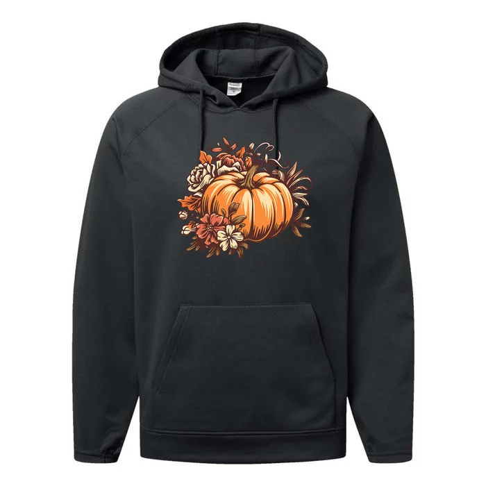 Fall Women Vintage Pumpkin Autumn Graphic Thanksgiving Performance Fleece Hoodie