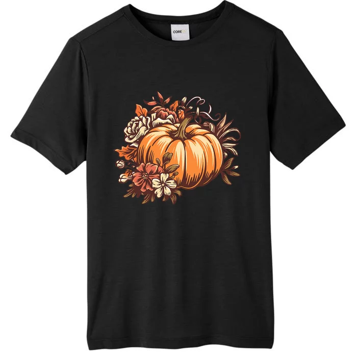 Fall Women Vintage Pumpkin Autumn Graphic Thanksgiving ChromaSoft Performance T-Shirt