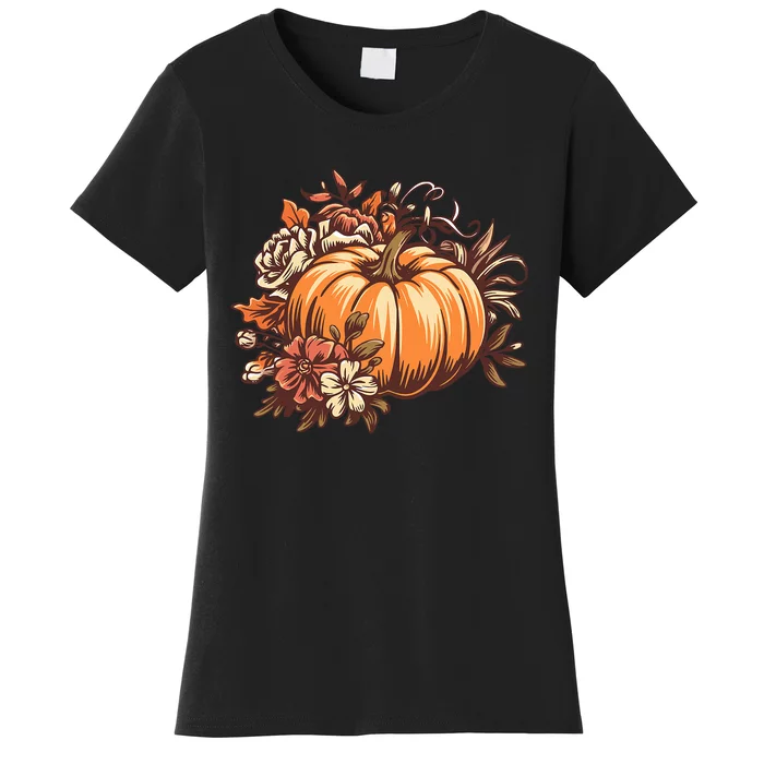 Fall Women Vintage Pumpkin Autumn Graphic Thanksgiving Women's T-Shirt