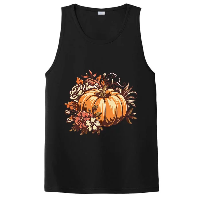 Fall Women Vintage Pumpkin Autumn Graphic Thanksgiving Gift Performance Tank