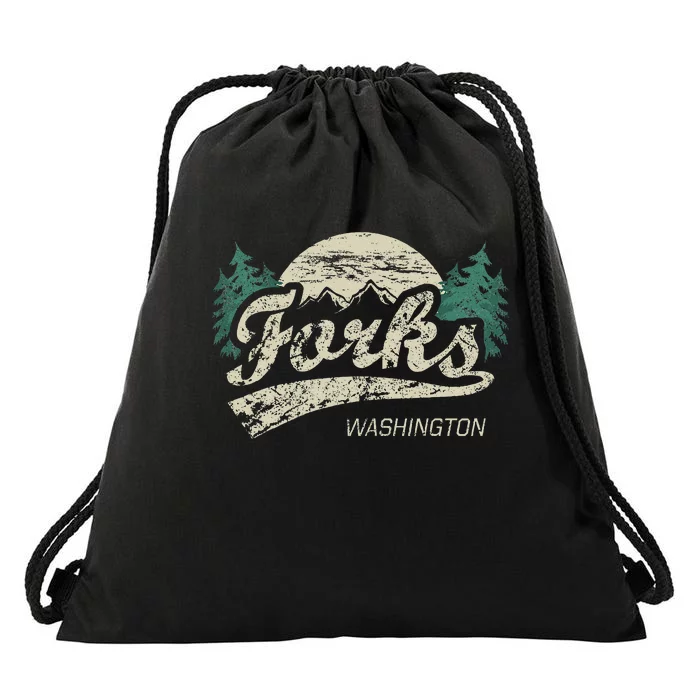 Forks Washington Vintage Drawstring Bag