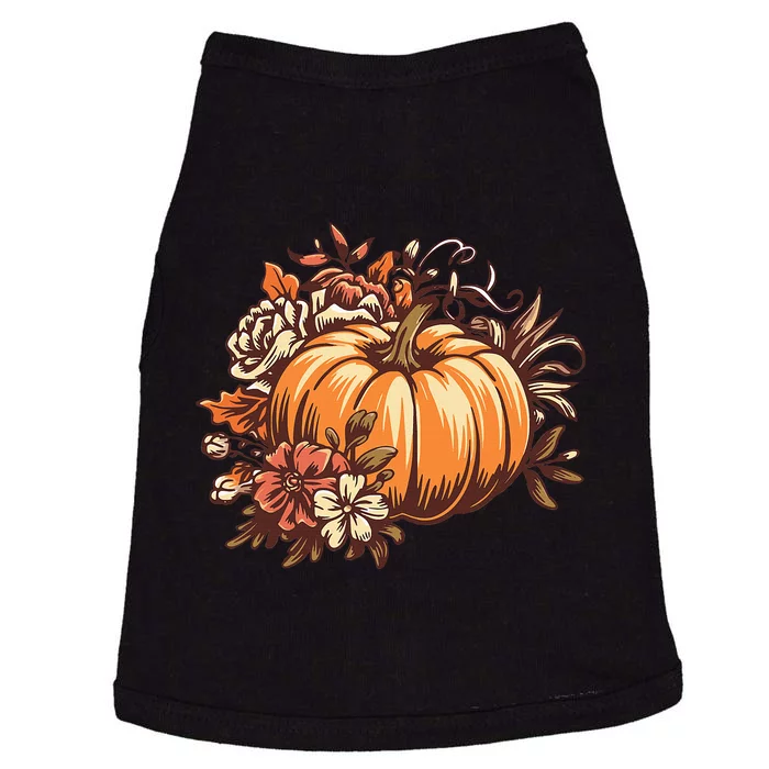 Fall Women Vintage Pumpkin Autumn Graphic Thanksgiving Doggie Tank