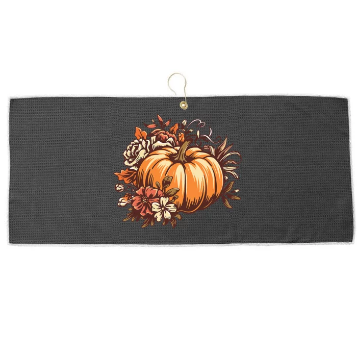 Fall Women Vintage Pumpkin Autumn Graphic Thanksgiving Large Microfiber Waffle Golf Towel