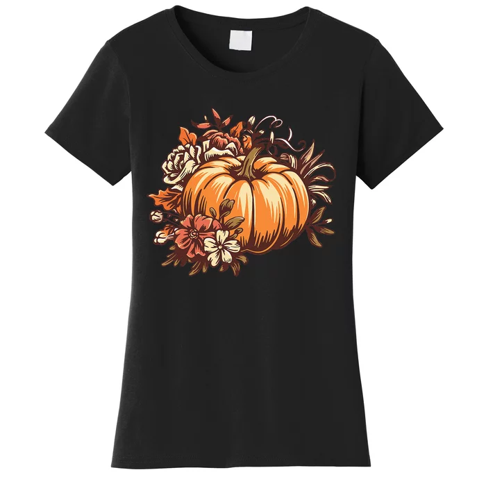 Fall Women Vintage Pumpkin Autumn Graphic Thanksgiving Women's T-Shirt