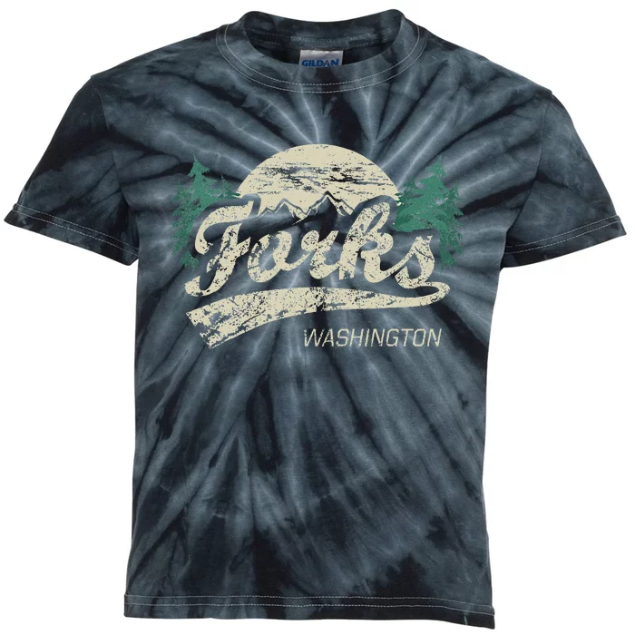 Forks Washington Vintage Kids Tie-Dye T-Shirt