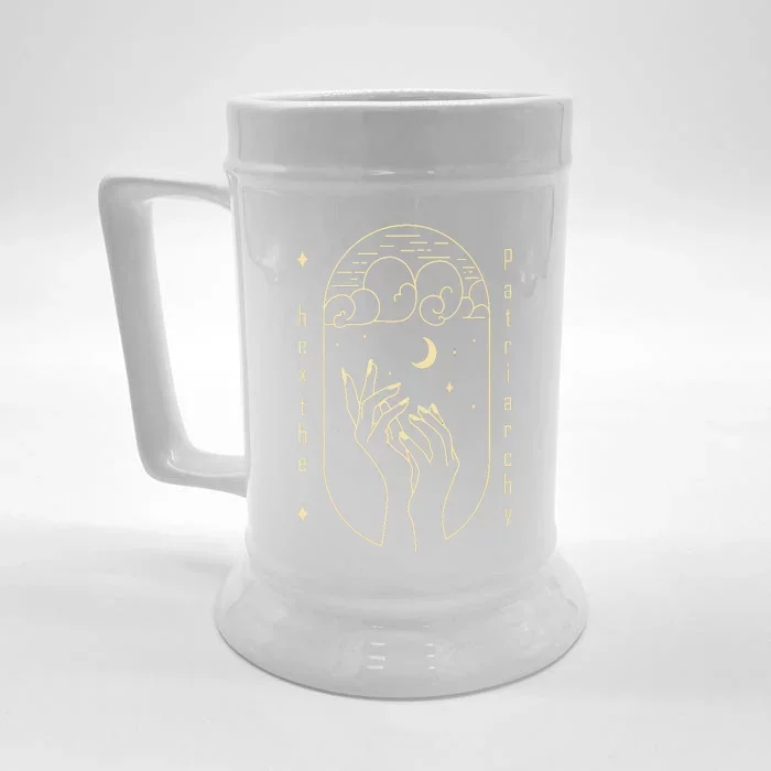 Feminist Witch, Women's Rights Are Human Rights Front & Back Beer Stein