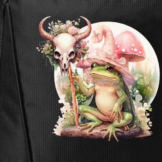 Frog With Witch Hat ShirtSkull Mushroom Everybody Croaks City Backpack