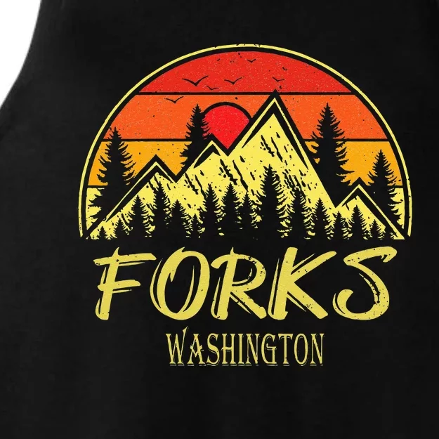 Forks Washington WA Mountains Hike Hiking Souvenir Ladies Tri-Blend Wicking Tank