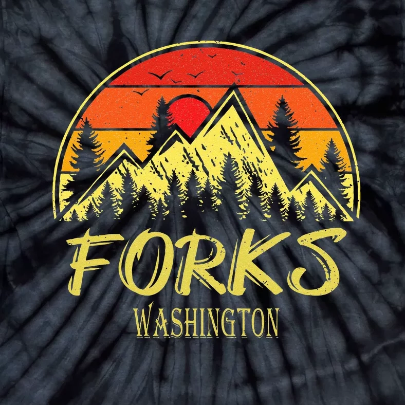 Forks Washington WA Mountains Hike Hiking Souvenir Tie-Dye T-Shirt