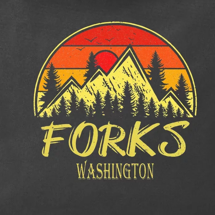 Forks Washington WA Mountains Hike Hiking Souvenir Zip Tote Bag