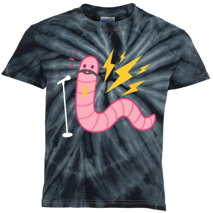 Funny Worm With A Mustache Tom Ariana Reality Kids Tie-Dye T-Shirt