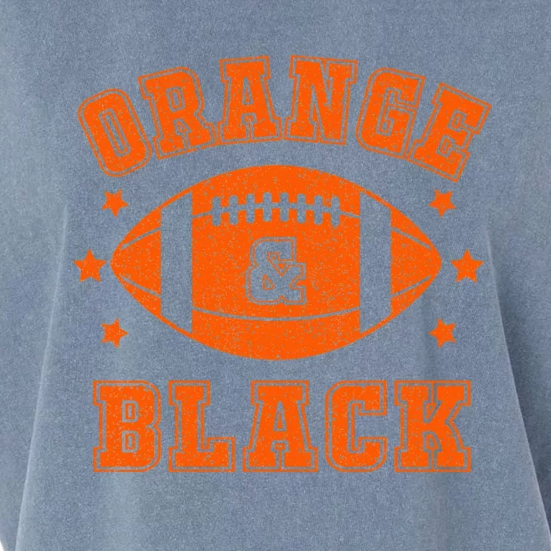 Football We Wear Orange And Black School Spirit Garment-Dyed Women's Muscle Tee