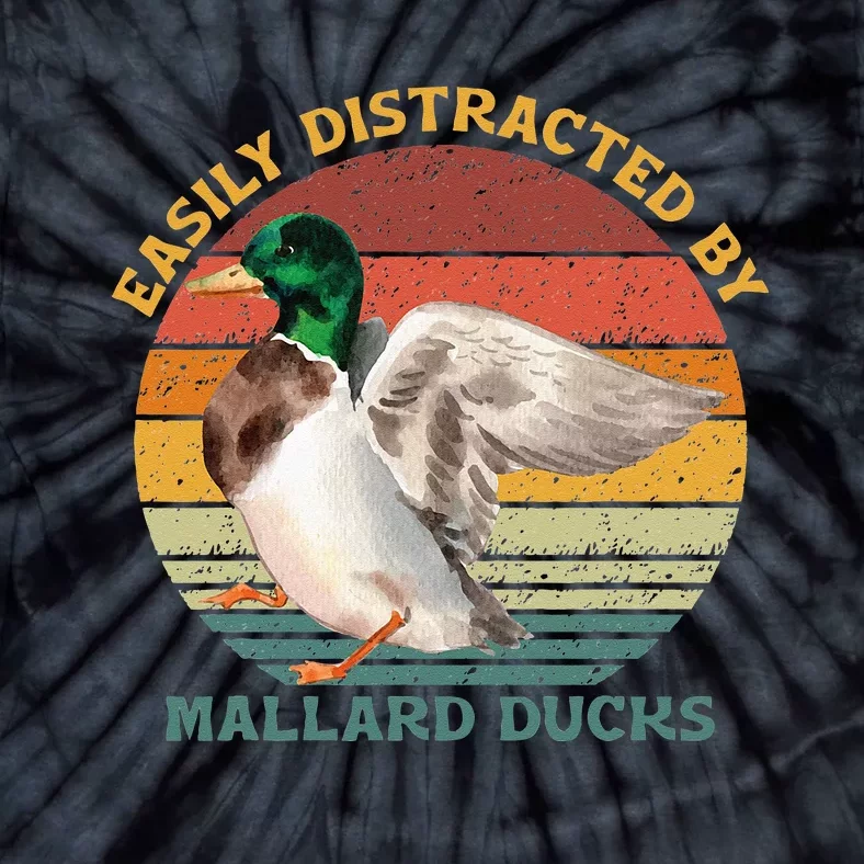 Funny Waterfowl Wild Birds Easily Distracted By Mallard Duck Tie-Dye T-Shirt