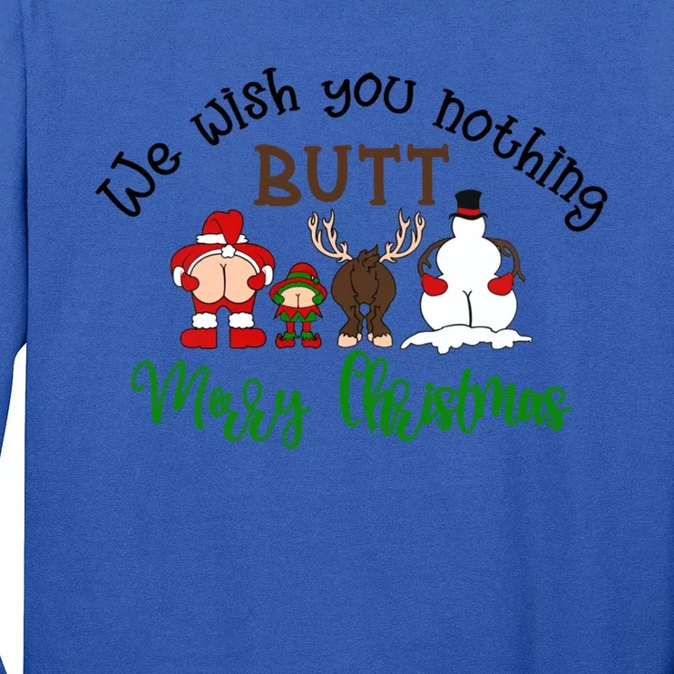 Funny We Wish You Nothing Butt Merry Christmas Santa Deer Cool Gift Long Sleeve Shirt